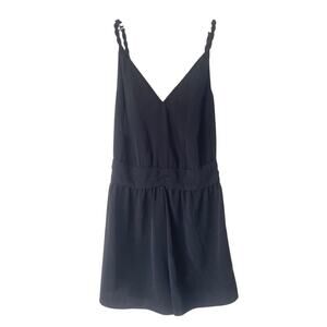 Rory Beca Twisted Strap Romper in Black Size Small